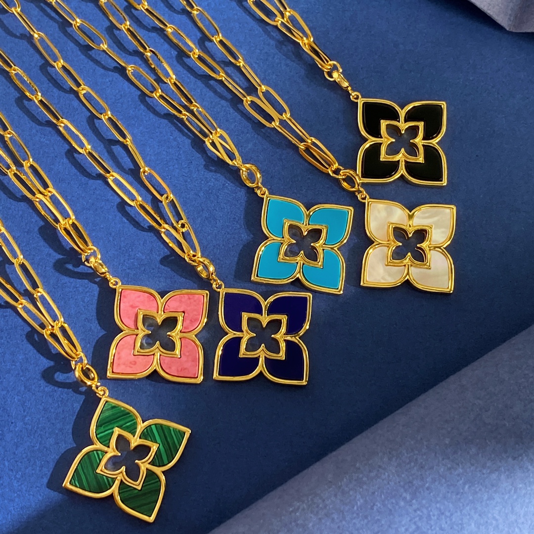 Collana Roberto Coin Love in Verona Oro giallo con intarsio in rodonite rosa 75 cm