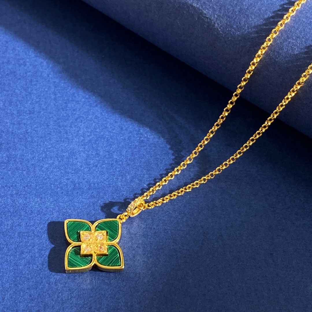 Roberto Coin Love in Verona necklace 18k rose gold blue lapis lazuli diamond 42cm