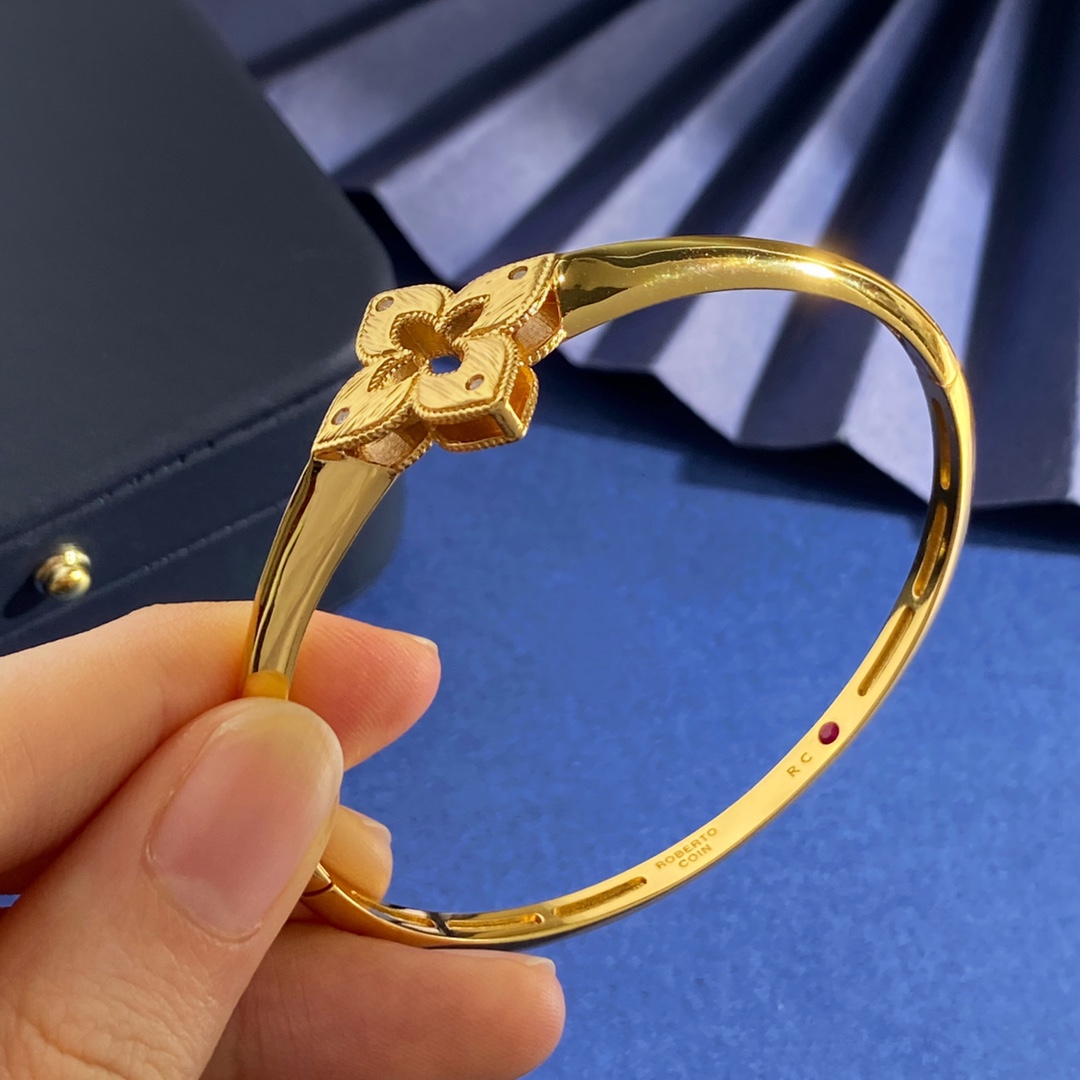 Roberto Coin Venetian Princess bracelet 18K yellow gold with white diamonds 18K rose gold with blue lapis lazuli and white diamonds 18K white gold with white diamonds 17cm