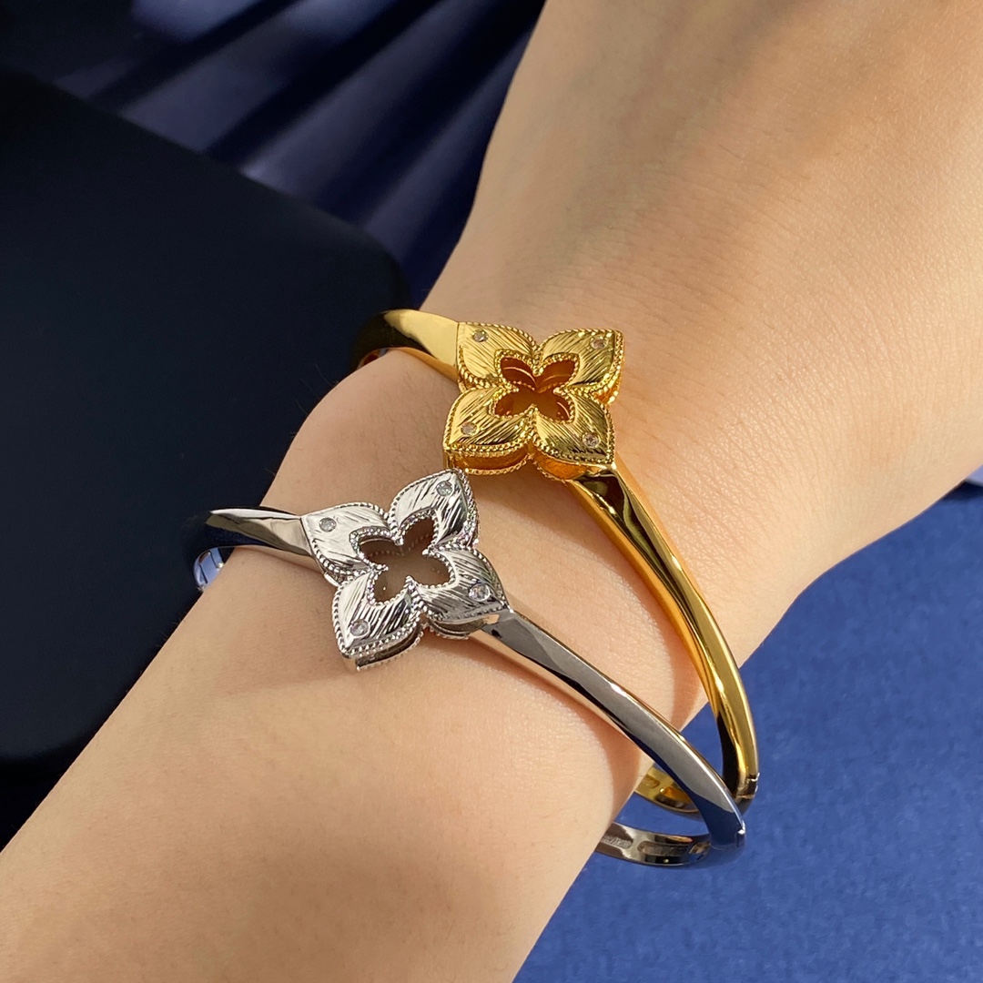 Roberto Coin Venetian Princess bracelet 18K yellow gold with white diamonds 18K rose gold with blue lapis lazuli and white diamonds 18K white gold with white diamonds 17cm