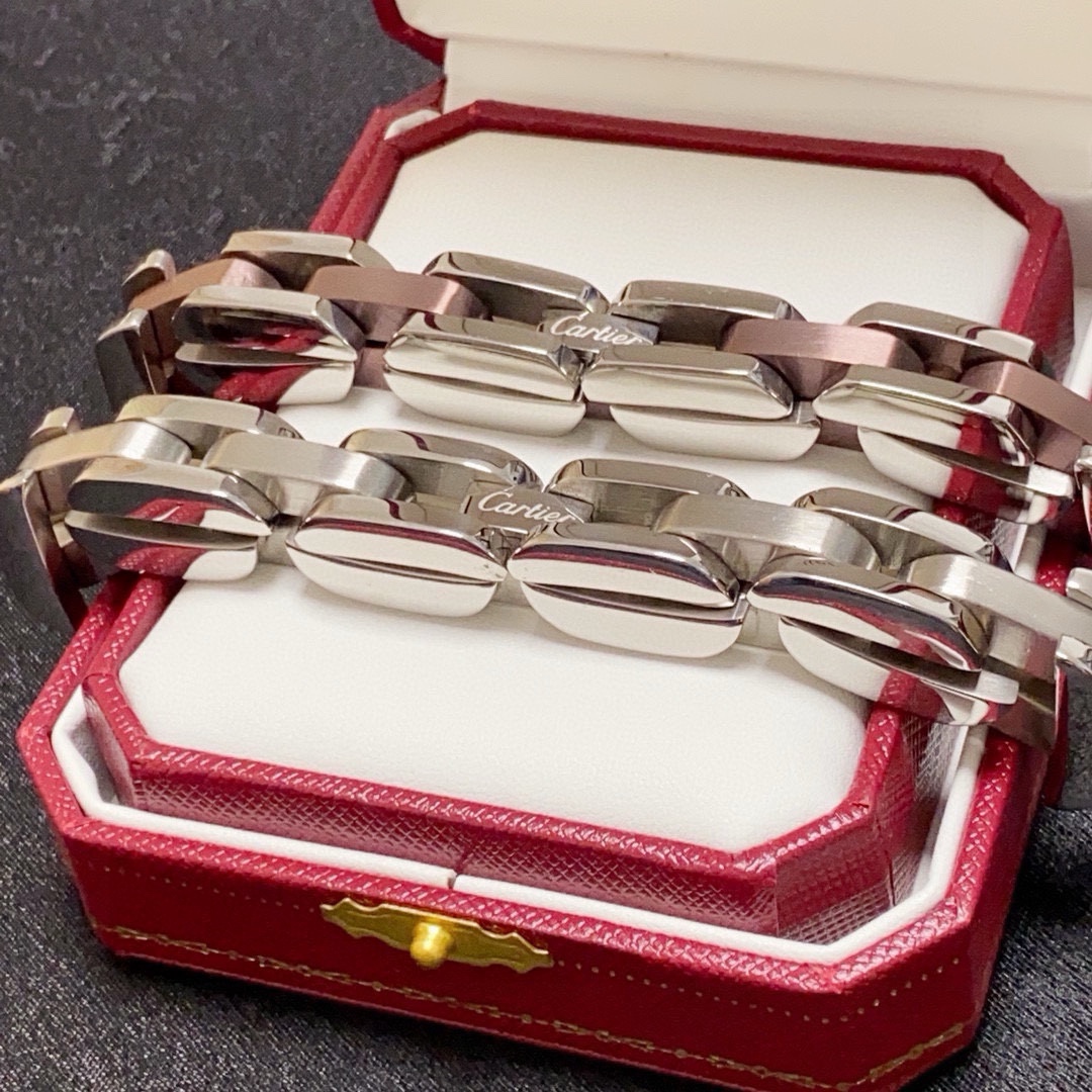 Cartier Skeleton bracelet Two-tone silver and rose gold metal no gemstones 21cm