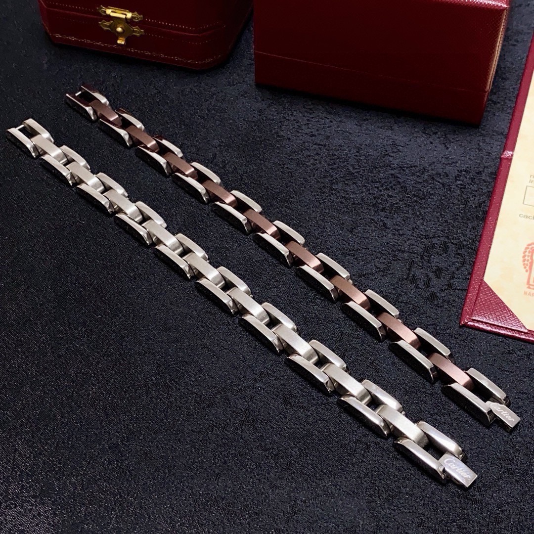 Cartier Skeleton bracelet Two-tone silver and rose gold metal no gemstones 21cm