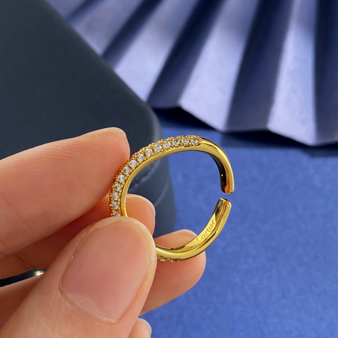 Cartier Etincelle de Cartier Wedding Band ring Yellow gold with clear round brilliant-cut diamonds 52