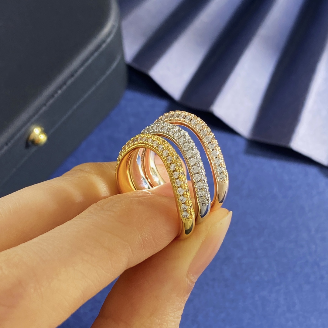Cartier Etincelle de Cartier Wedding Band ring Yellow gold with clear round brilliant-cut diamonds 52