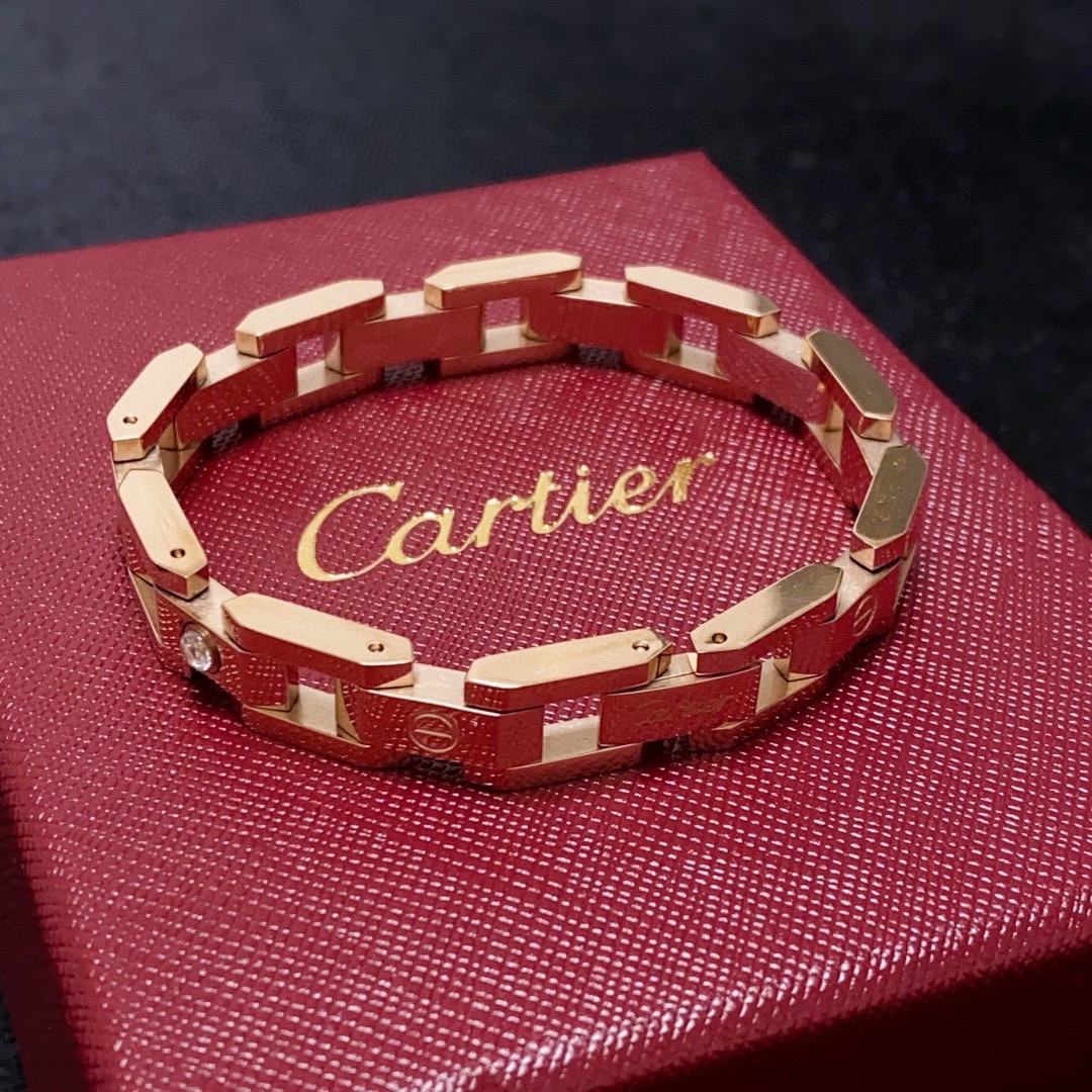 Cartier Love bracelet Yellow gold rose gold white gold with clear diamond accents 19CM
