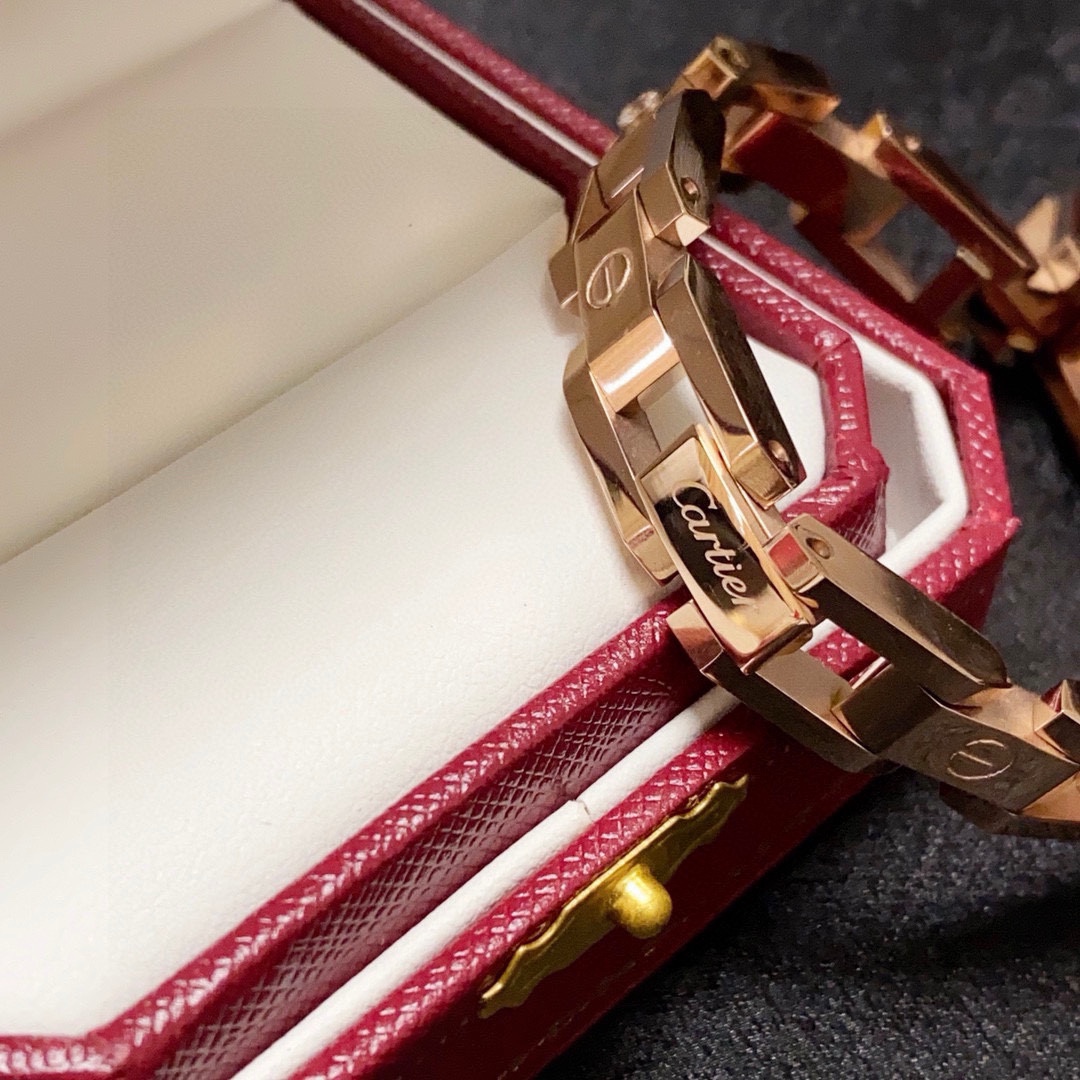 Cartier Love bracelet Yellow gold rose gold white gold with clear diamond accents 19CM