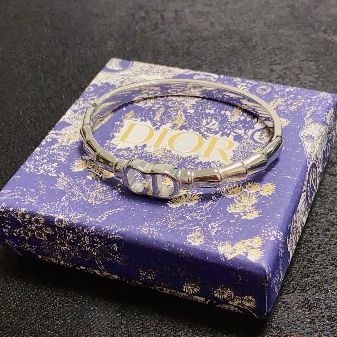Dior CD Logo Bamboo Bangle bracelet Gold-tone metal no gemstones 17cm