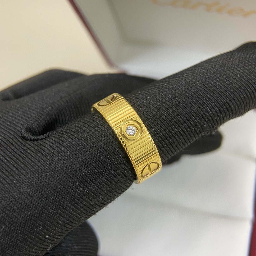 Cartier Love ring Yellow gold white gold rose gold with clear diamond accents 6-10