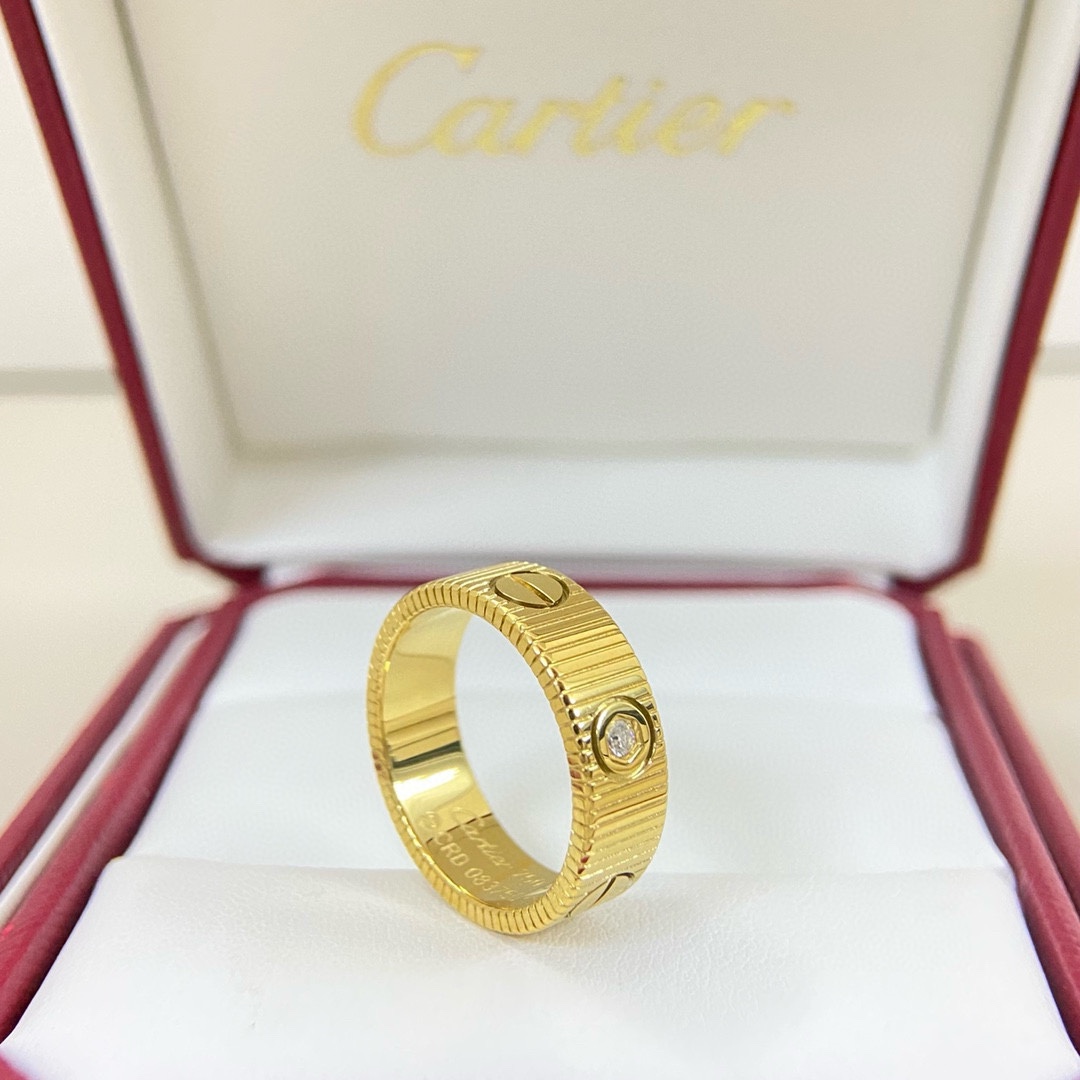 Cartier Love ring Yellow gold white gold rose gold with clear diamond accents 6-10