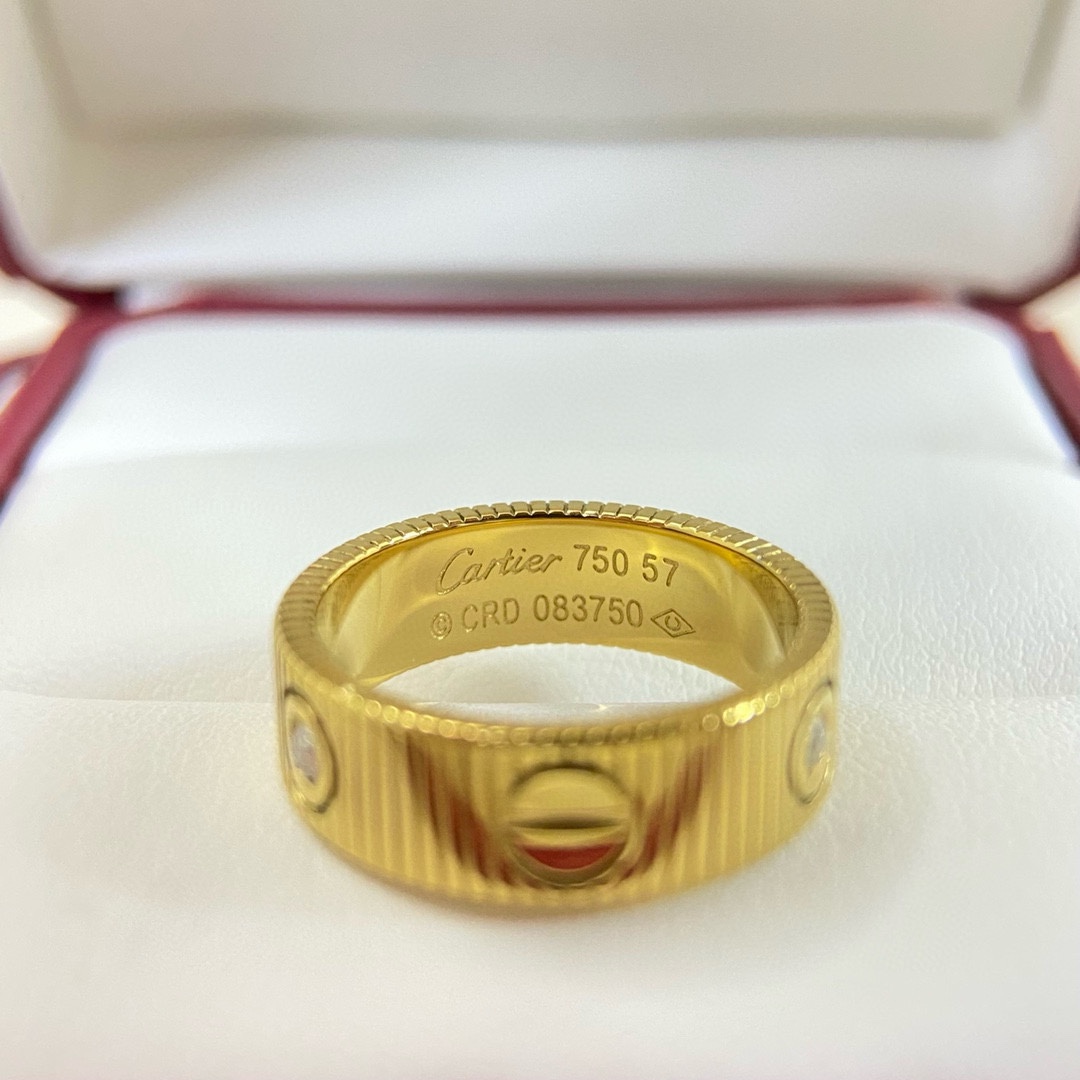Cartier Love ring Yellow gold white gold rose gold with clear diamond accents 6-10