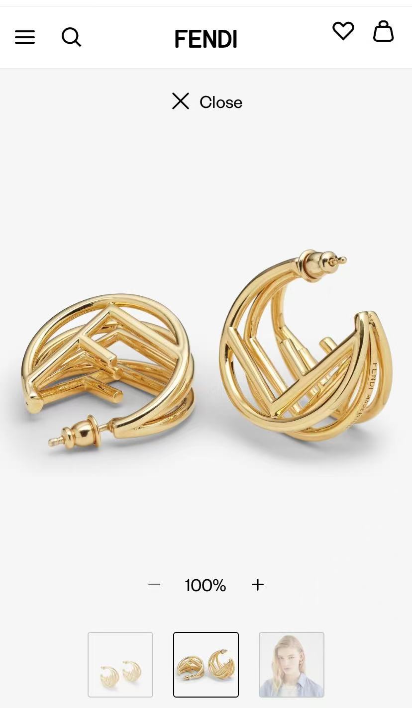 Fendi F is Fendi Hoop Earrings earrings Gold-tone metal gold version Silver-tone metal silver version no gemstones 3cm diameter