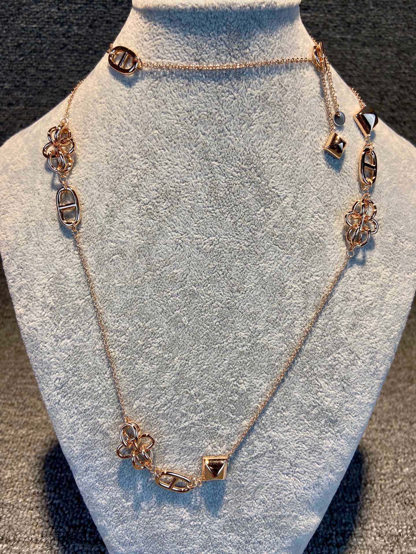 Collana Hermes Chaine d'Ancre Punk in oro rosa 80 cm
