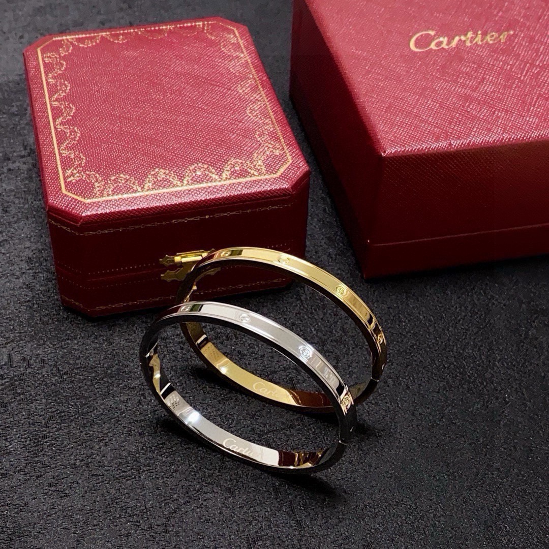 Cartier Love bracelet 18k yellow gold 18k white gold no gemstones 17