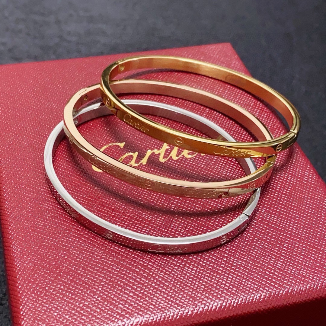 Cartier Love bracelet 18k yellow gold 18k rose gold 18k white gold no gemstones 17