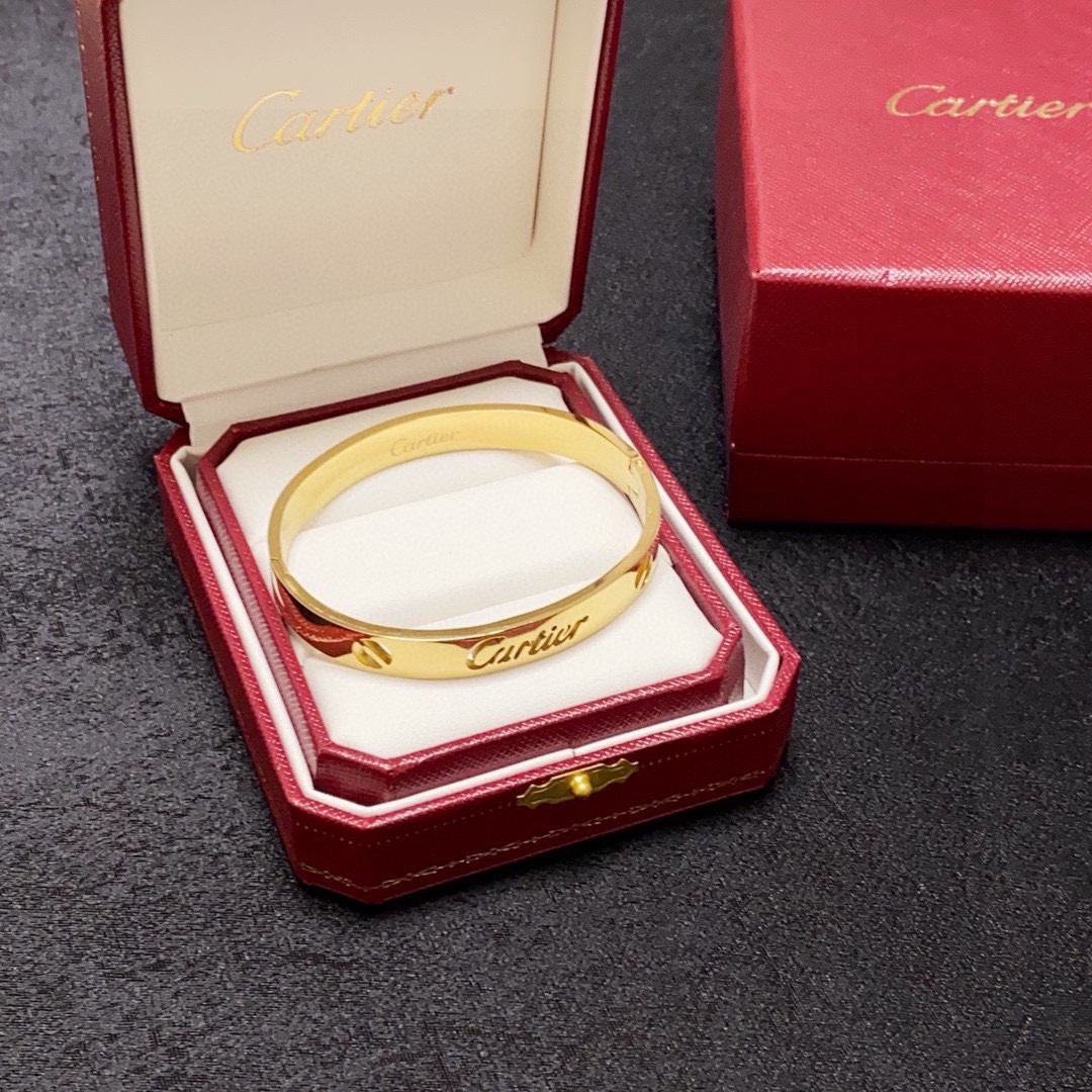 Cartier Love Skeleton Logo Cuff bracelet 18k yellow gold 18k white gold 17cm