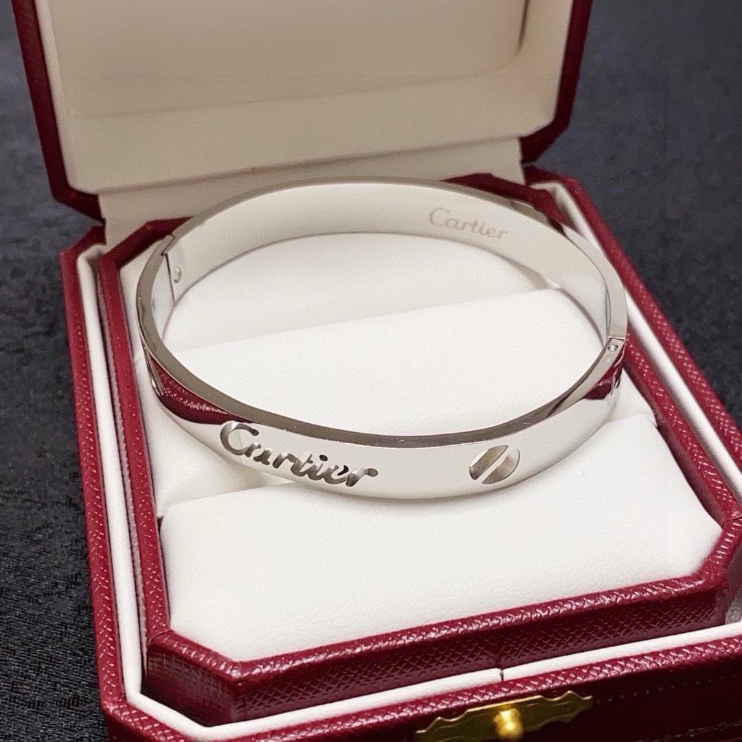 Cartier Love Skeleton Logo Cuff bracelet 18k yellow gold 18k white gold 17cm