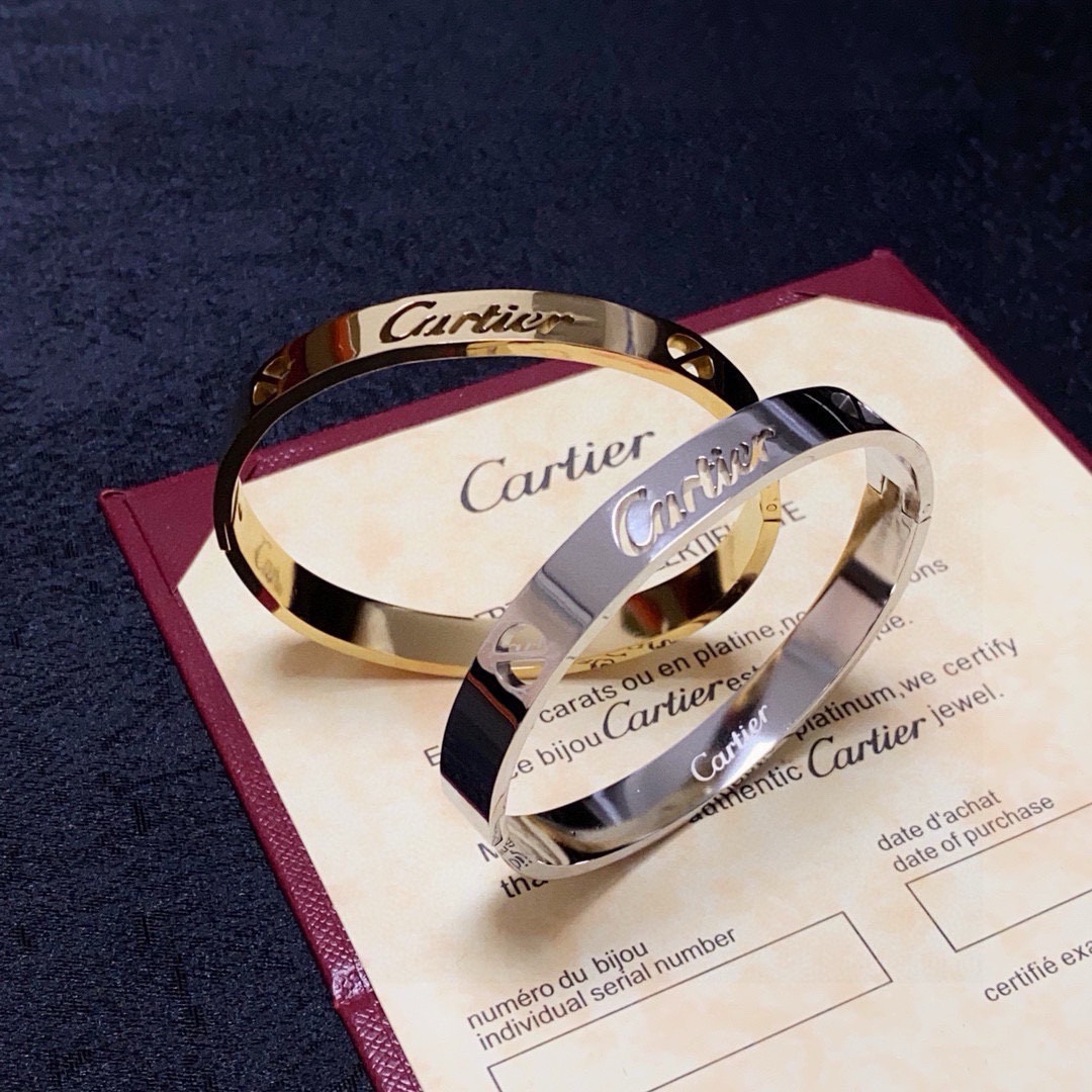 Cartier Love Skeleton Logo Cuff bracelet 18k yellow gold 18k white gold 17cm