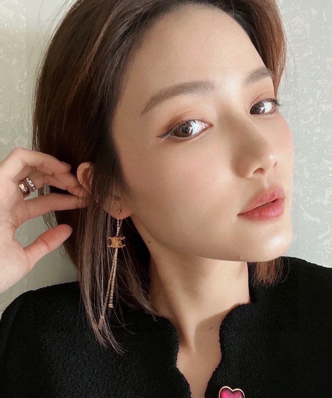 Celine Triomphe Long Chain Drop Earrings earrings gold-tone metal 7cm drop length