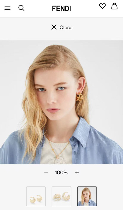 Fendi F is Fendi Hoop Earrings earrings Gold-tone metal also available in silver-tone metal no gemstones 3cm diameter