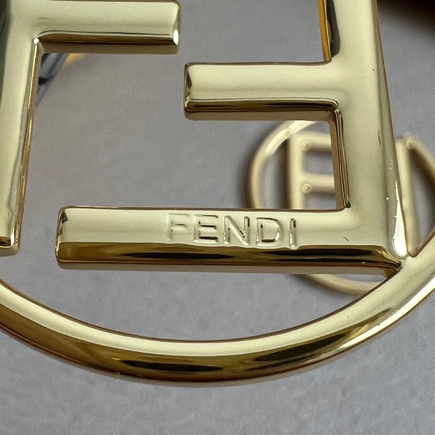 Fendi F is Fendi Hoop Earrings earrings gold-tone metal no gemstones 4cm diameter