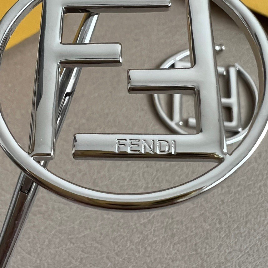 Fendi FF Logo Hoop earrings silver tone metal 4cm diameter