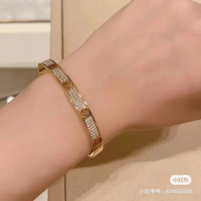 Fendi F is Fendi bracelet gold-tone metal with clear pave crystals 17cm