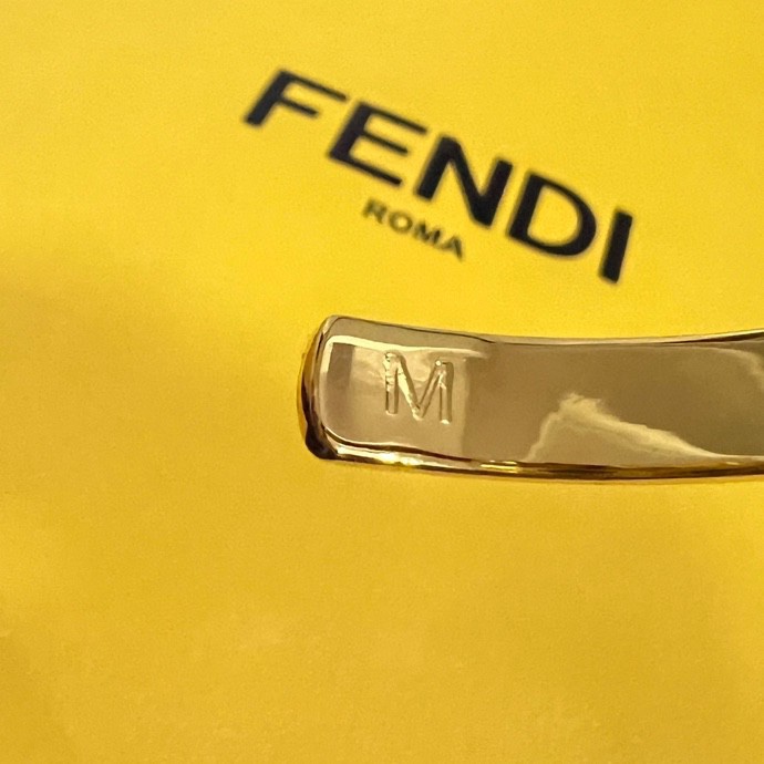 Fendi F is Fendi bracelet gold-tone metal with clear pave crystals 17cm