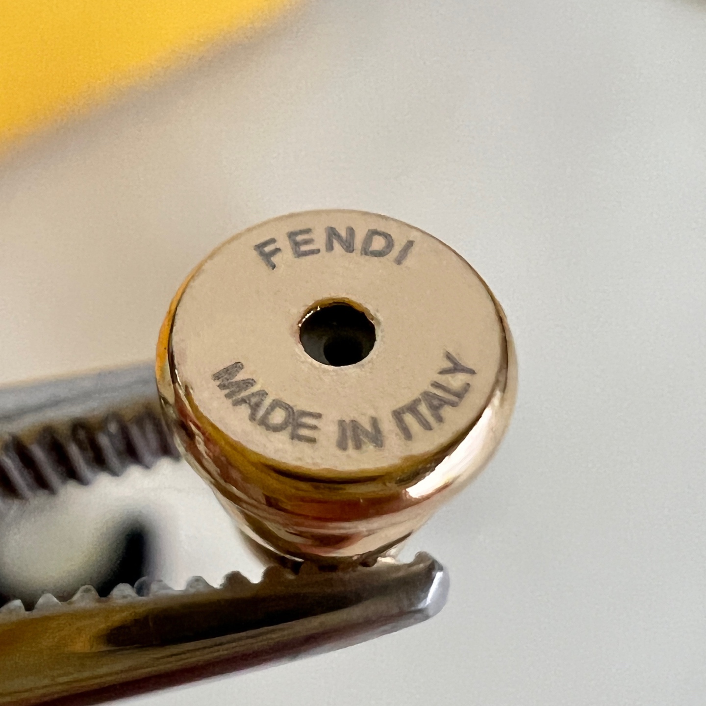Fendi Fendigraphy Logo Hoop Earrings earrings Gold-tone metal with black enamel and light pink enamel options 10mm hoop diameter