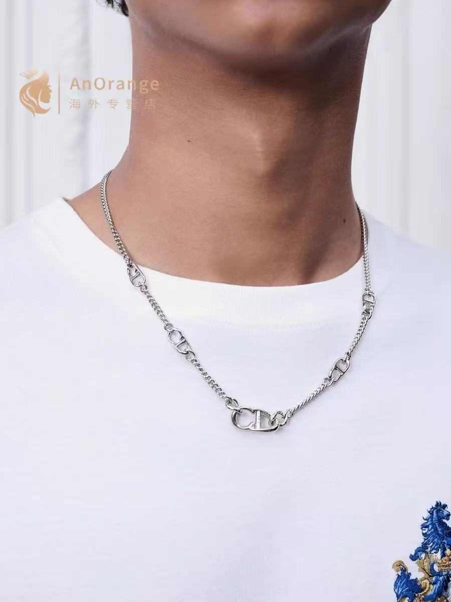 Dior CD Icon necklace silver brass 50cm