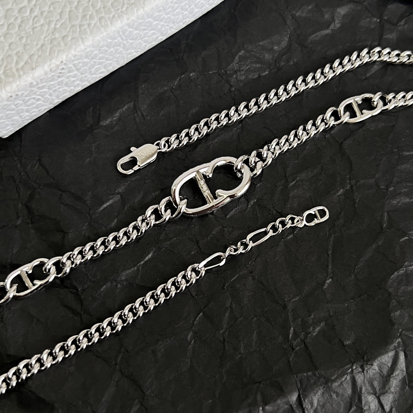 Dior CD Icon necklace silver brass 50cm