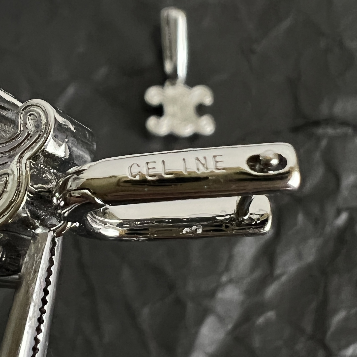 Celine Triomphe earrings silver-tone metal gold-tone metal 1 5cm drop length
