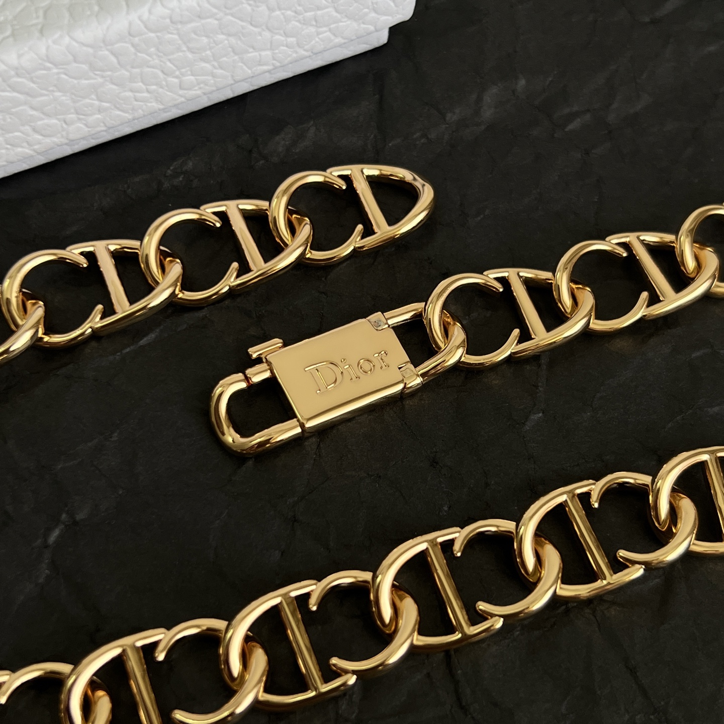 Dior CD Icon Chain necklace gold-tone brass no gemstones 45cm