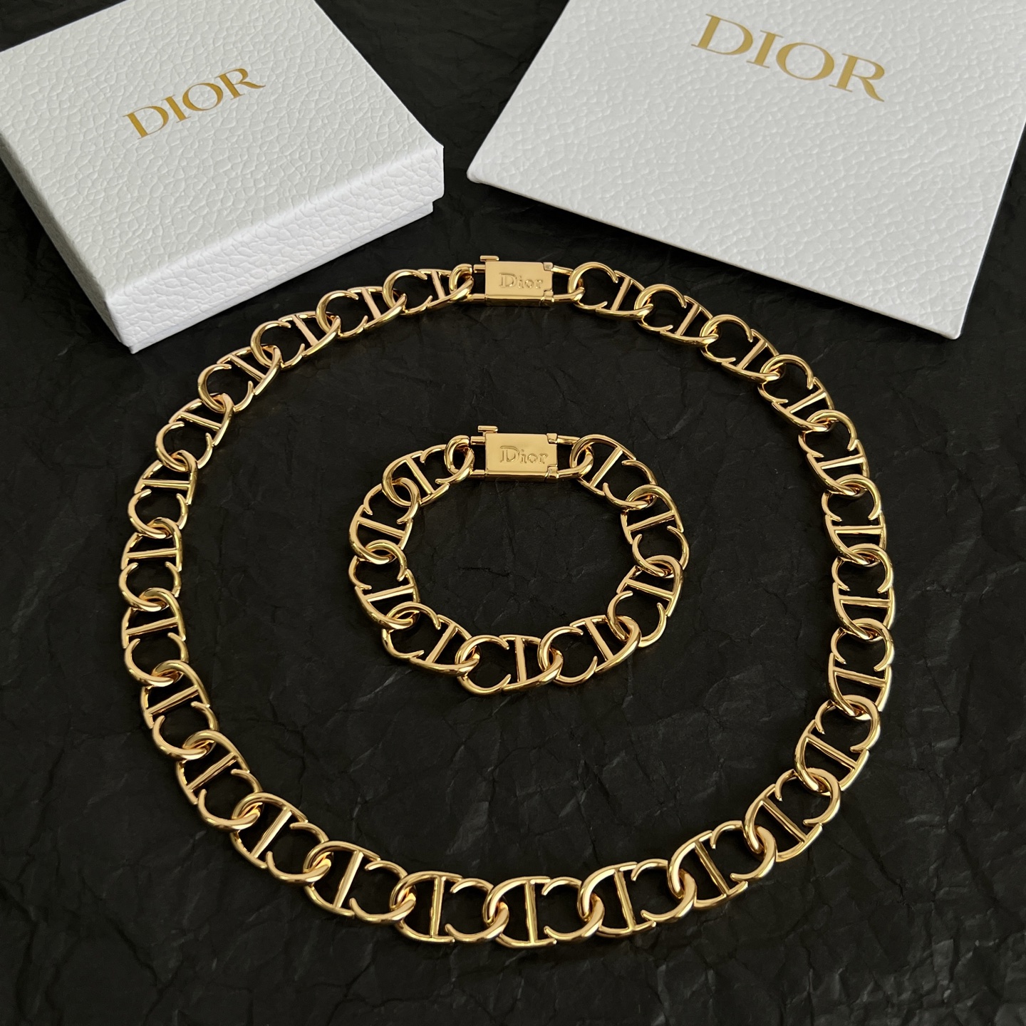 Dior CD Icon Chain bracelet Gold-tone brass no gemstones 19cm