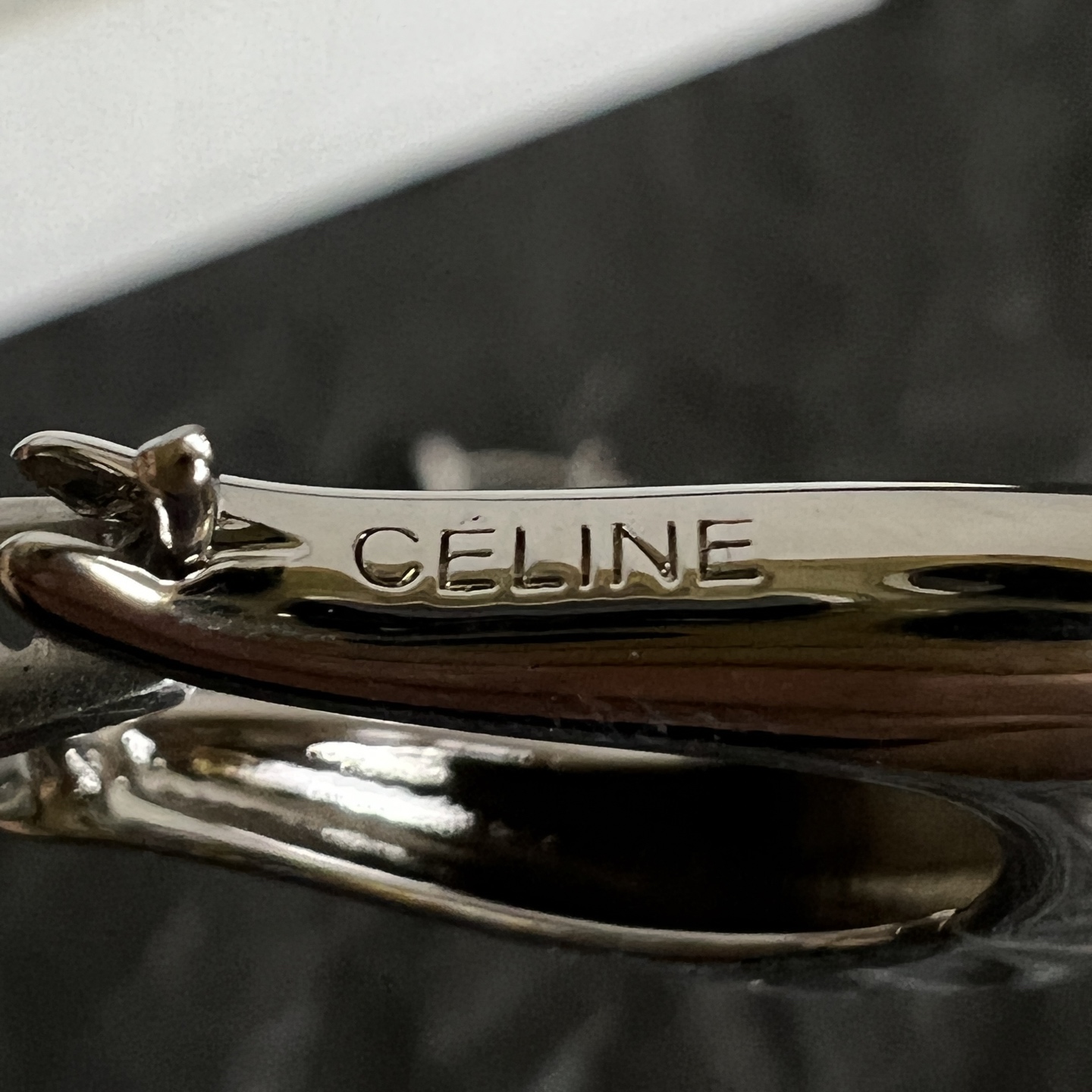 Celine Lyre Hoop Earrings earrings Polished silver-tone metal silver variant and polished gold-tone metal gold variant no gemstones 1 8cm