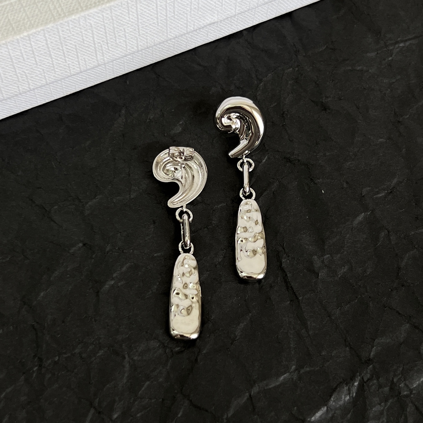 Celine Spiral Drop Earrings earrings silver-toned metal no accent stones 4 5cm drop length