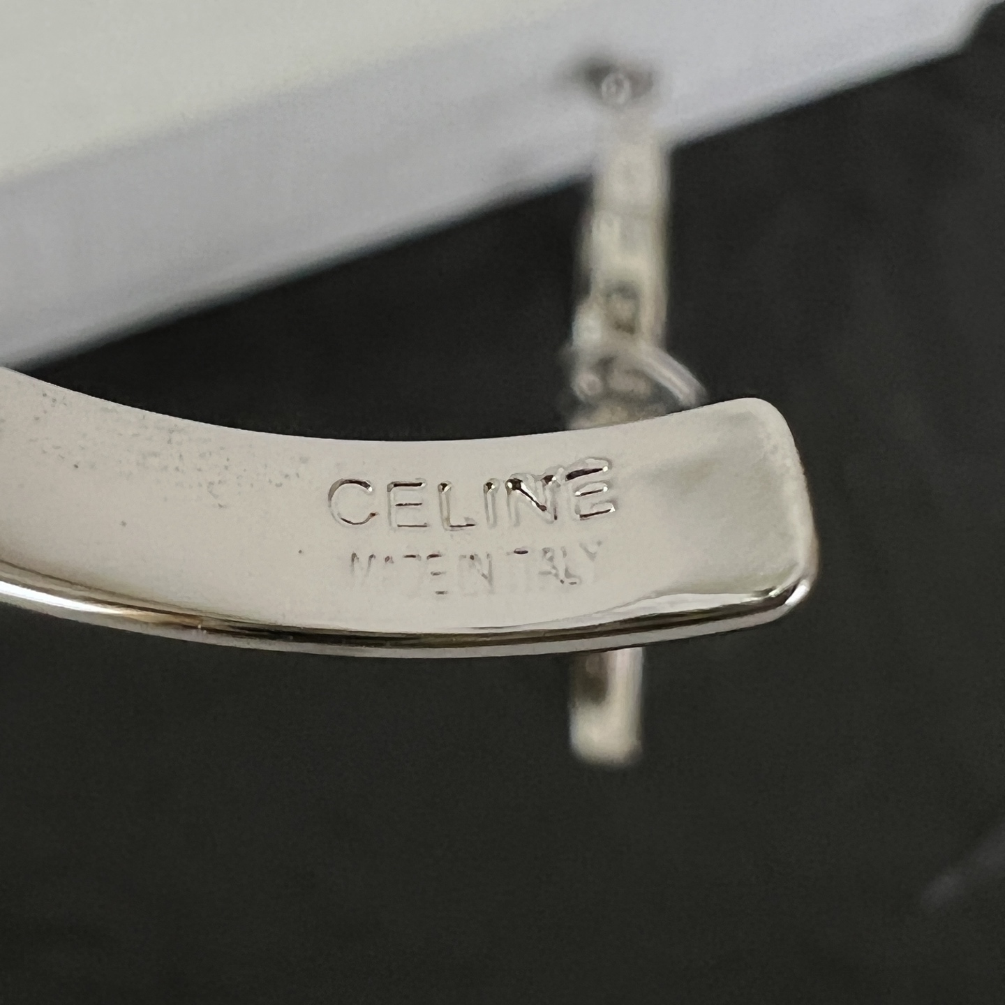 Celine Heart Buckle Belt Hoop Earrings earrings Silver-tone metal and gold-tone metal no gemstones 4 5cm hoop length