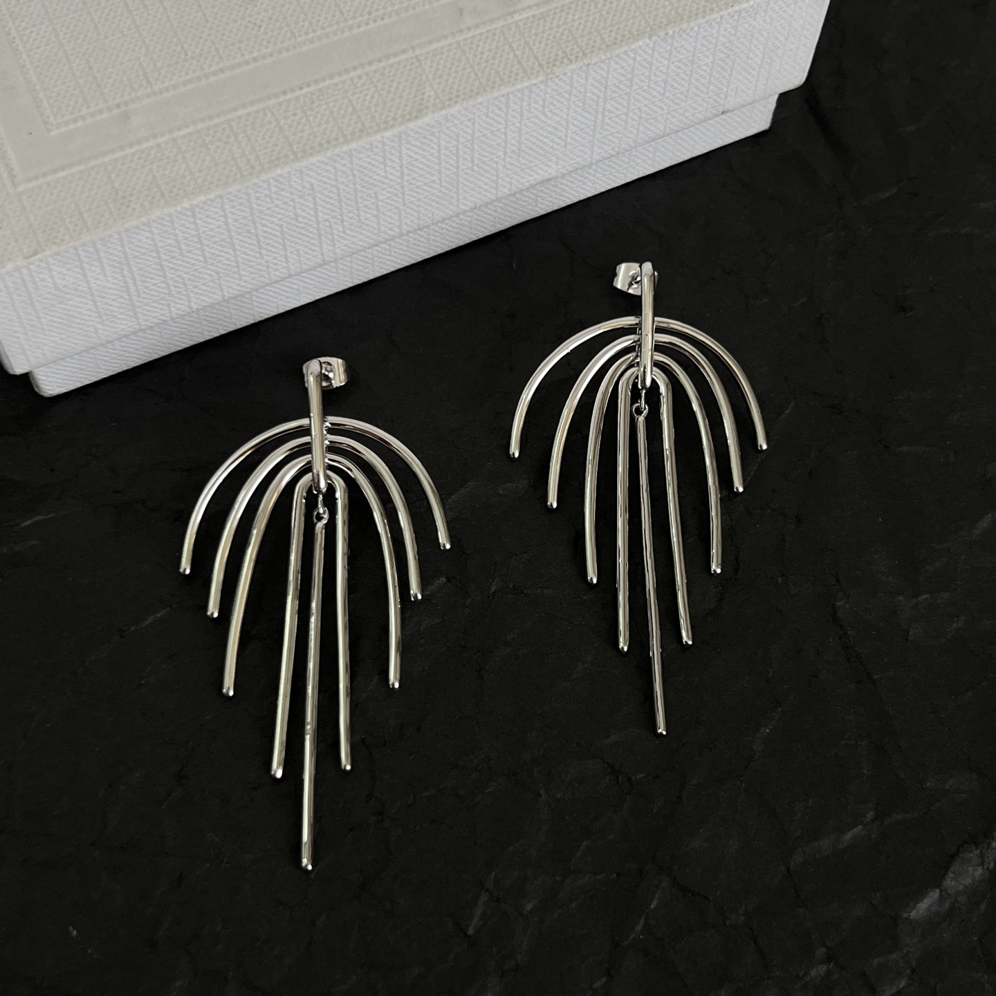 Celine Multi-Bar Fringe Drop Earrings earrings Silver-toned metal silver variant Gold-toned metal gold variant no gemstones 6 5cm drop length