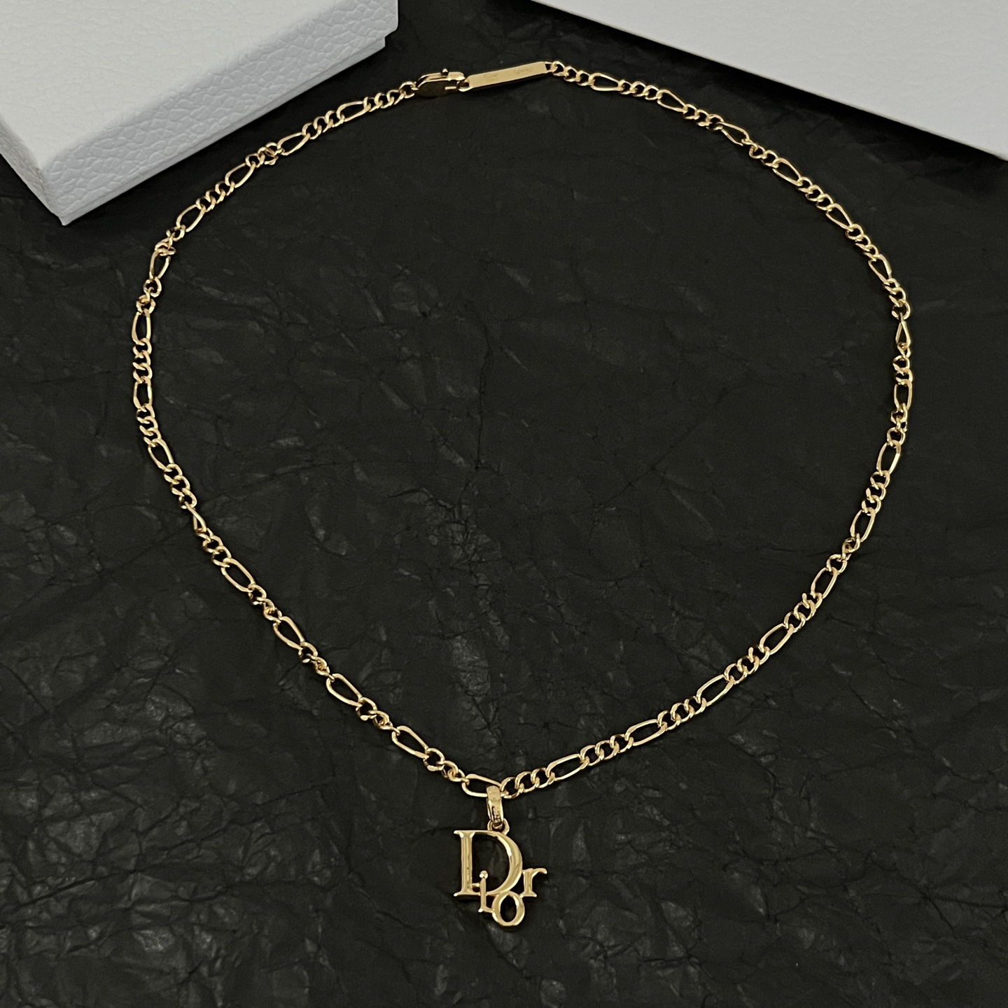 Dior Dior Logo Charm necklace gold-tone metal 45cm