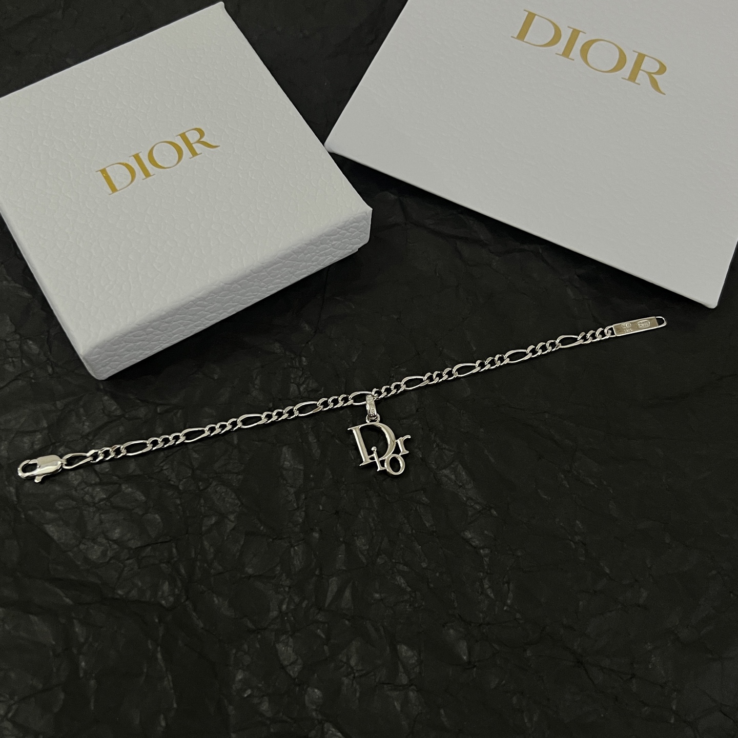 Dior Medieval Dior Logo Charm bracelet Silver-toned brass no accent stones 19cm