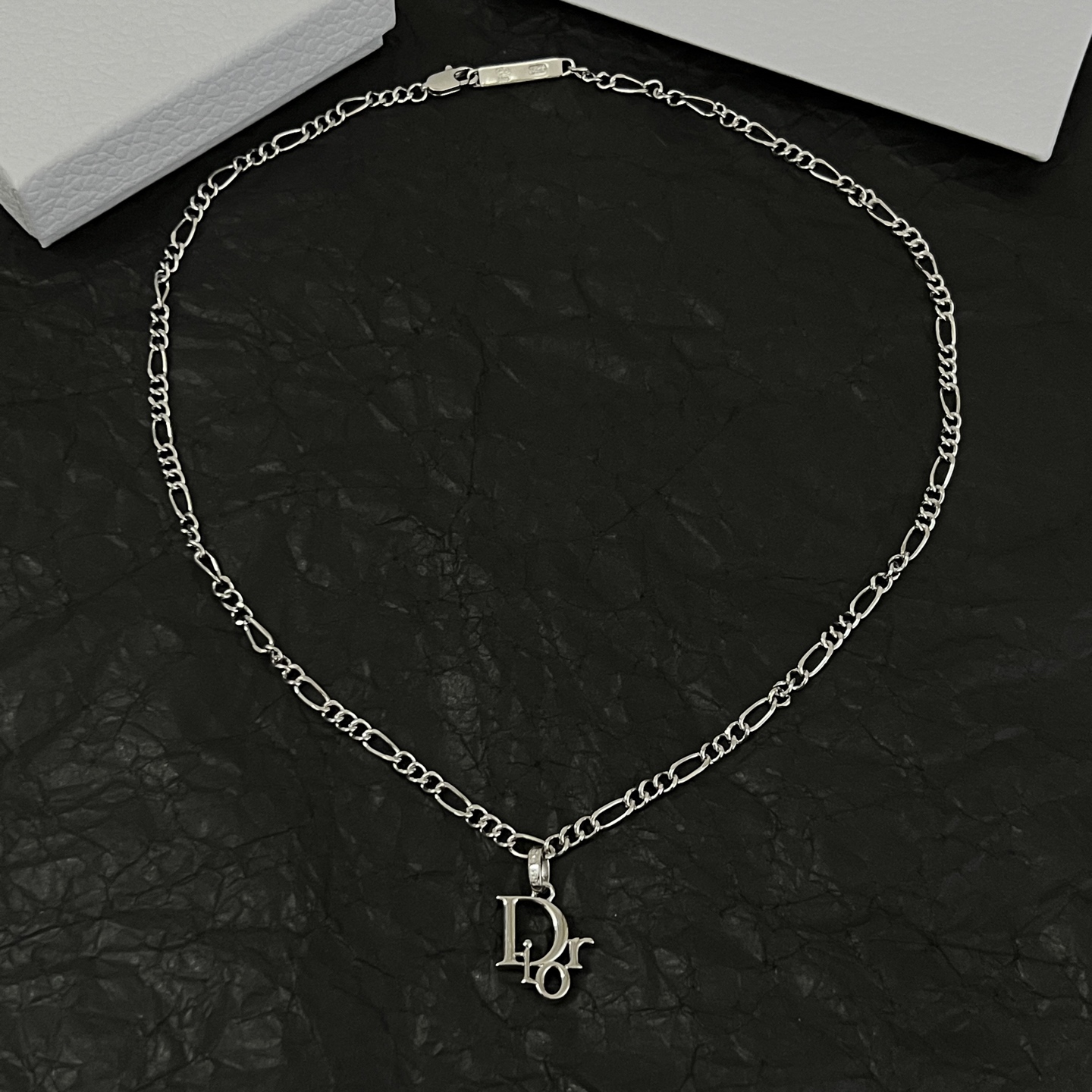 Dior Dior Oblique Logo Pendant Necklace necklace Silver-toned metal S925 sterling silver with no accent stones 50cm