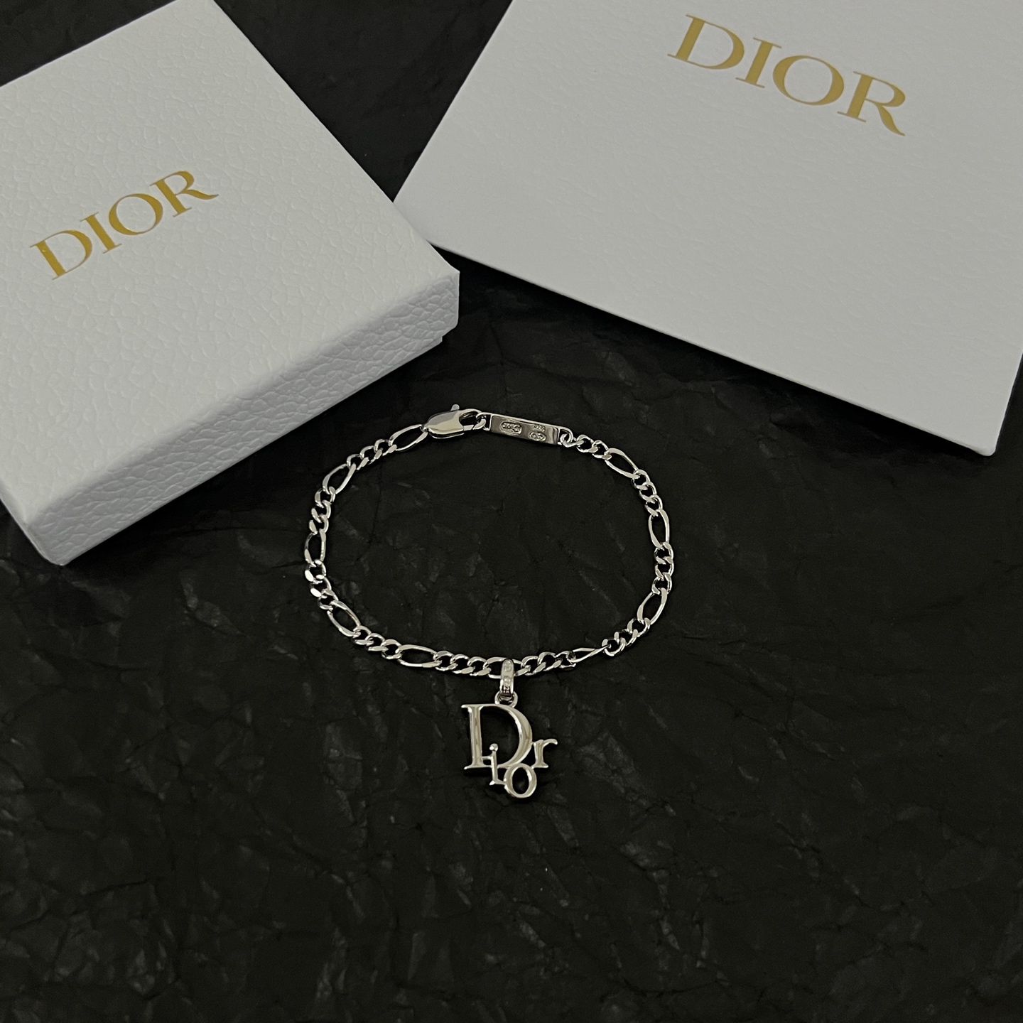 Dior Medieval Dior Logo Charm bracelet Silver-toned brass no accent stones 19cm