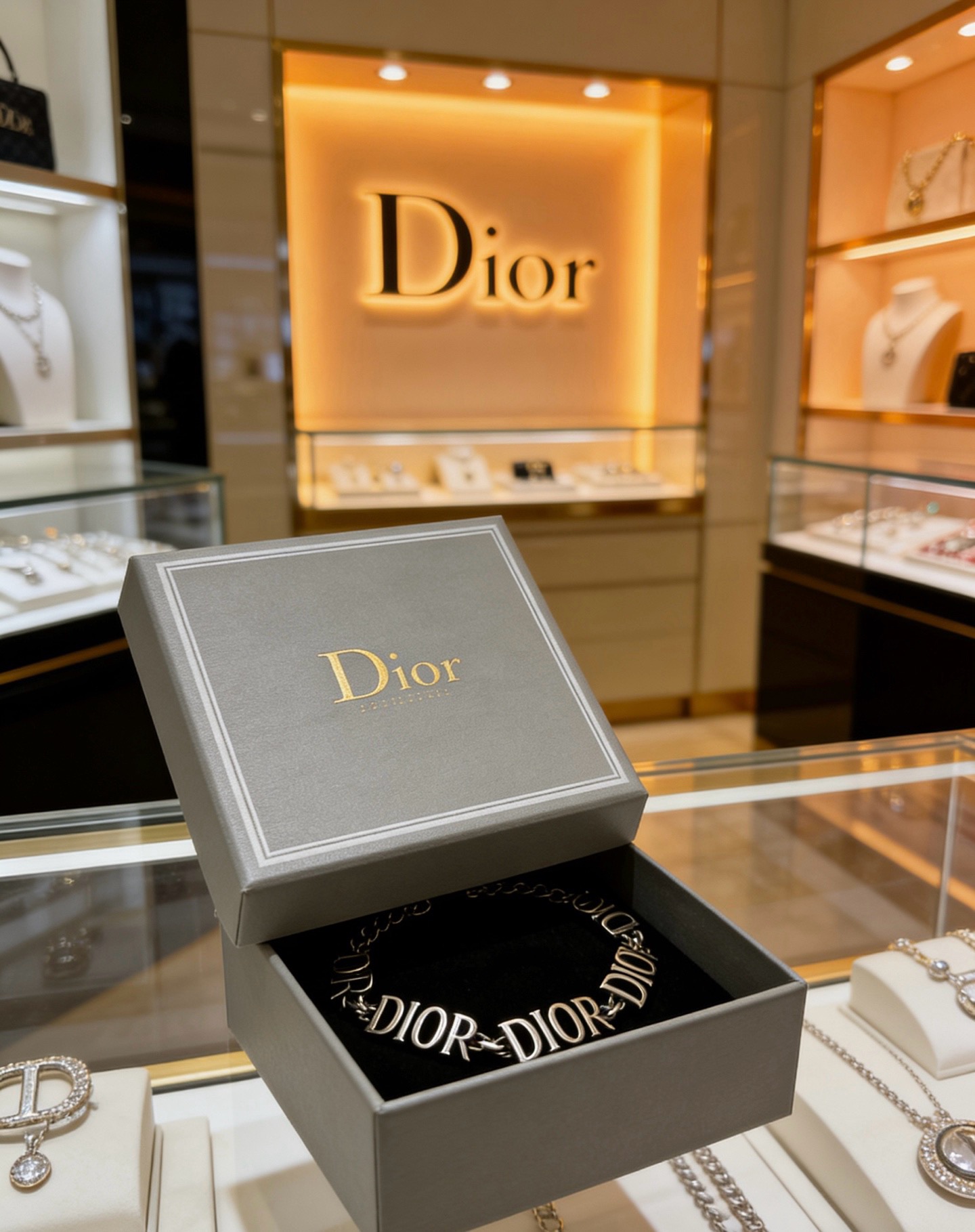 Dior DIOR Logo Letter Chain Bracelet bracelet Antique silver-toned metal no accent stones 19cm