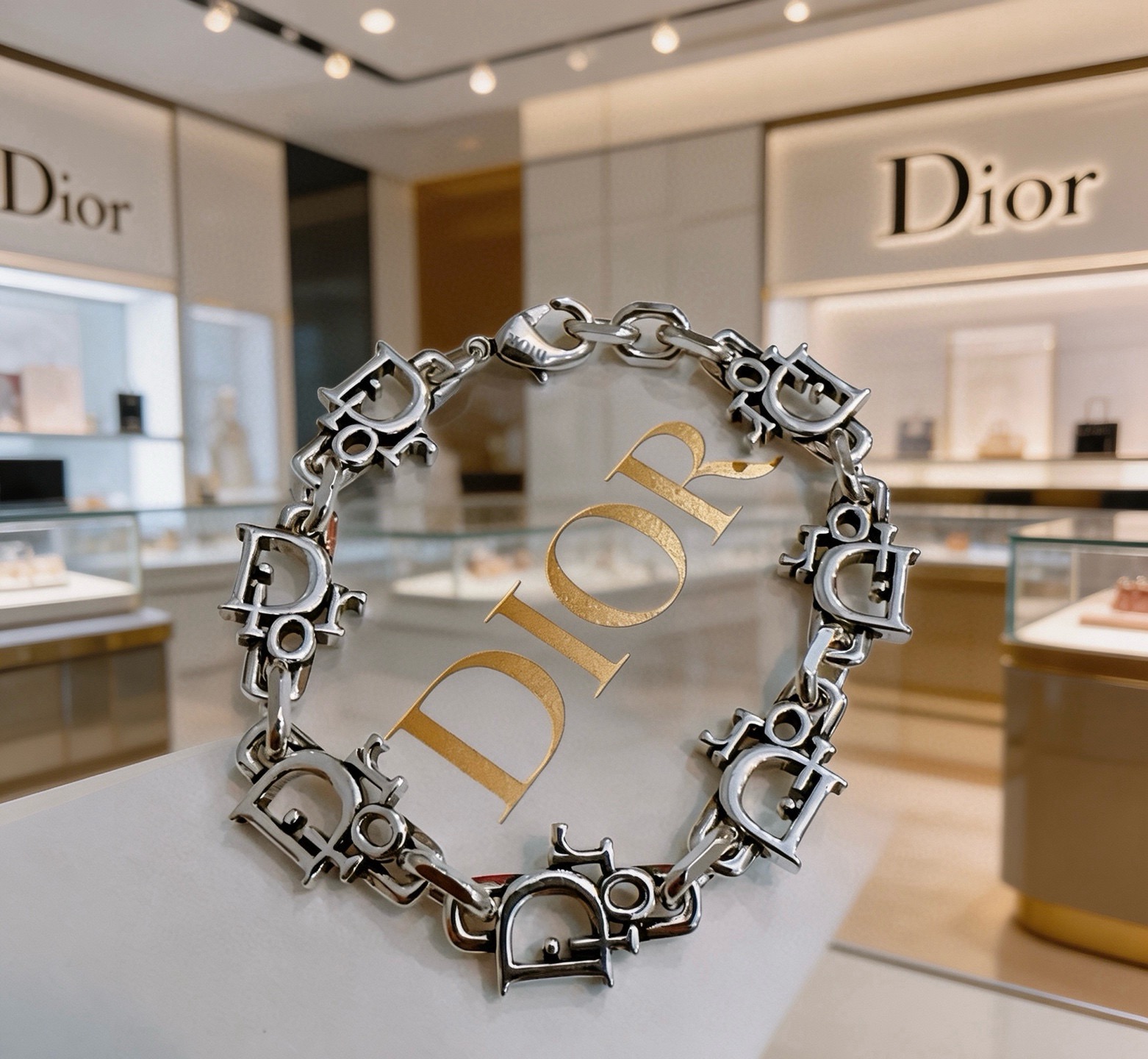 Dior Dio r evolution Logo Chain Bracelet bracelet Silver-toned metal no accent stones 19cm