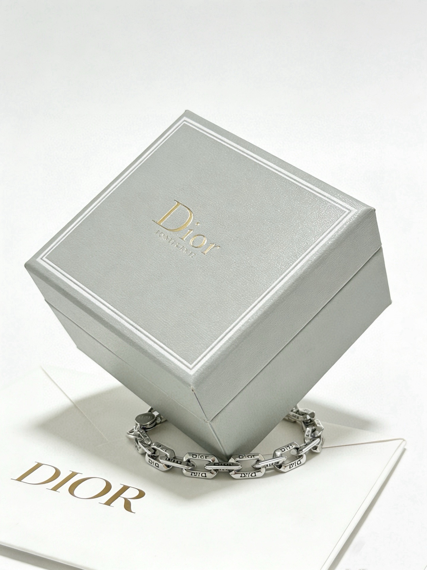 Dior Dior Logo Engraved Chain Link bracelet Silver-tone metal with engraved Dior branding no gemstones 19cm