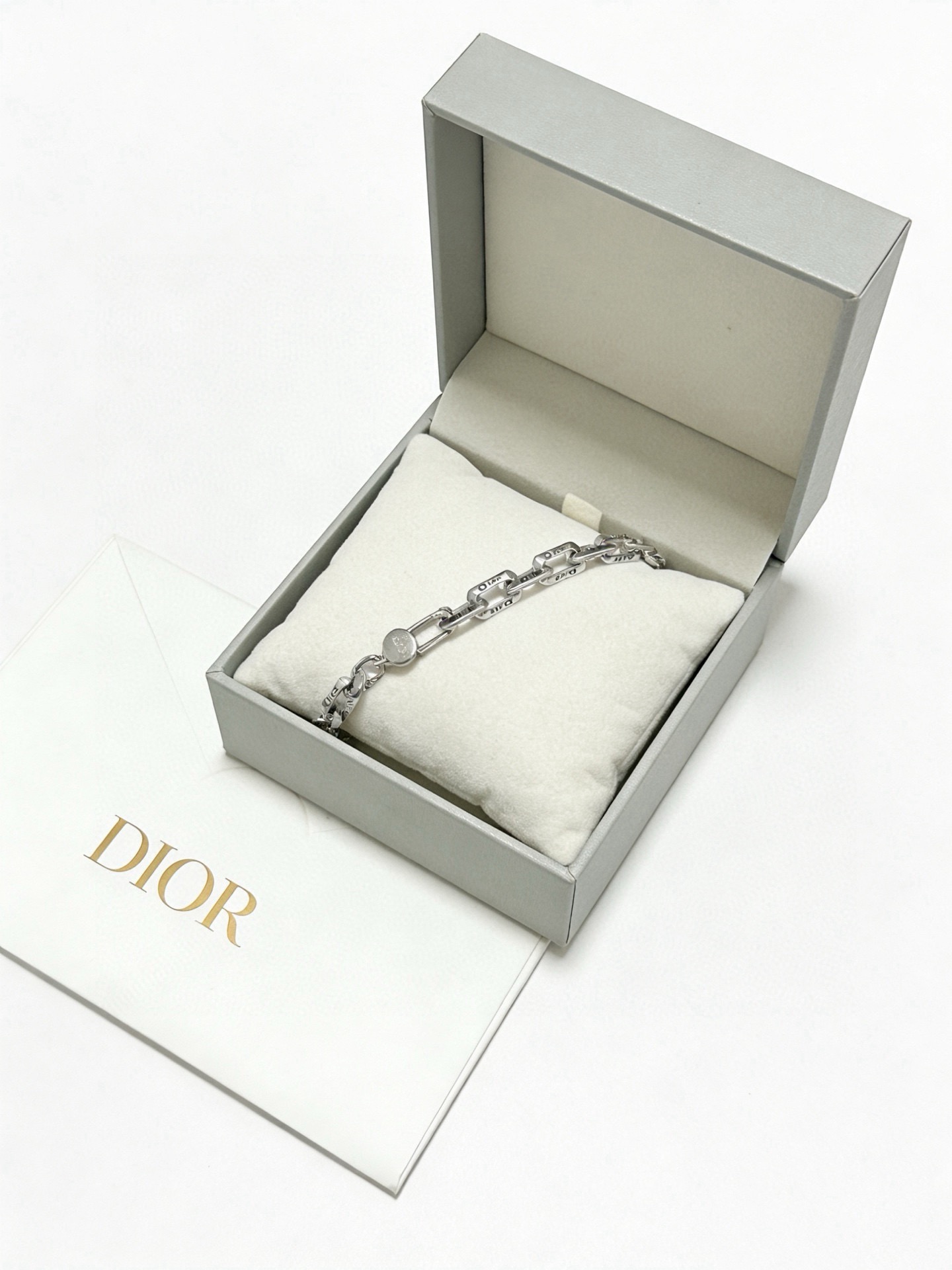 Dior Dior Logo Engraved Chain Link bracelet Silver-tone metal with engraved Dior branding no gemstones 19cm