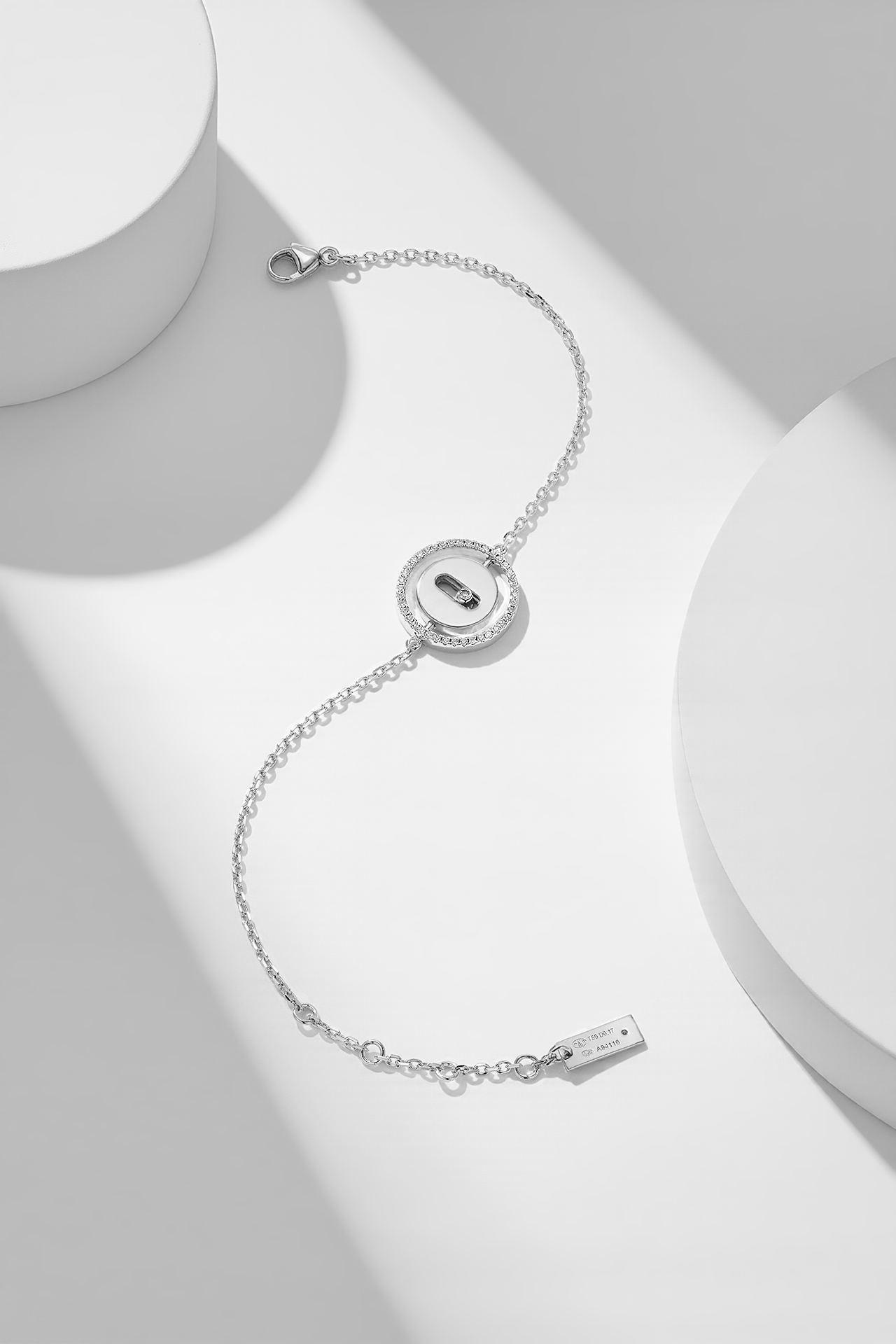 Messika Lucky Move bracelet White gold with diamond accents 16-19cm adjustable