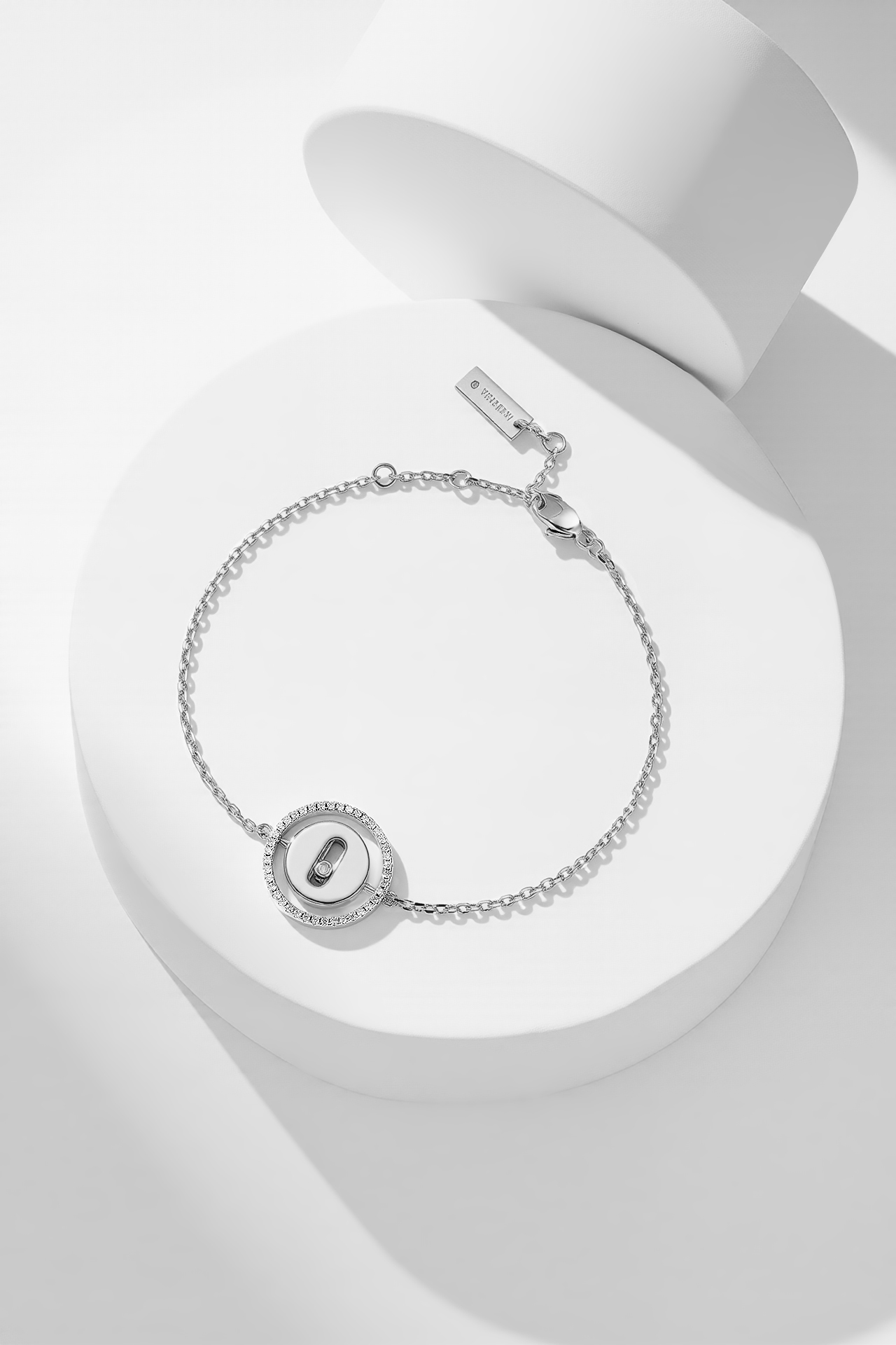 Messika Lucky Move bracelet White gold with diamond accents 16-19cm adjustable