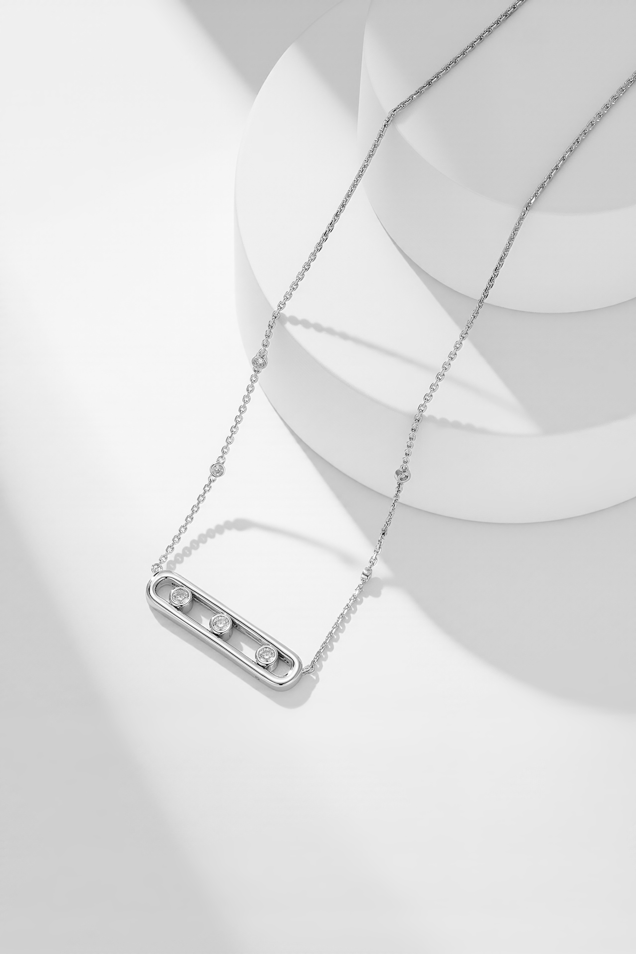 Messika Move Classique necklace 18k white gold diamond 45cm