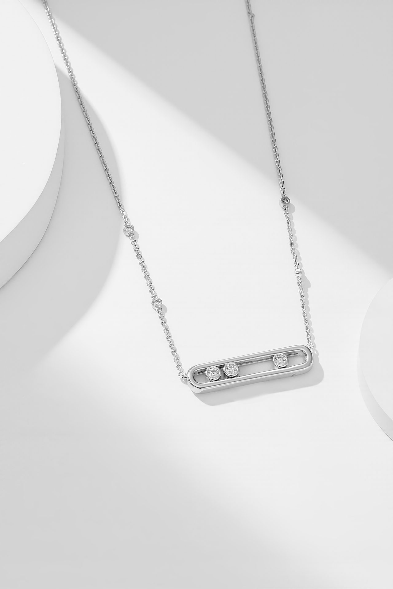 Messika Move Classique necklace 18k white gold diamond 45cm