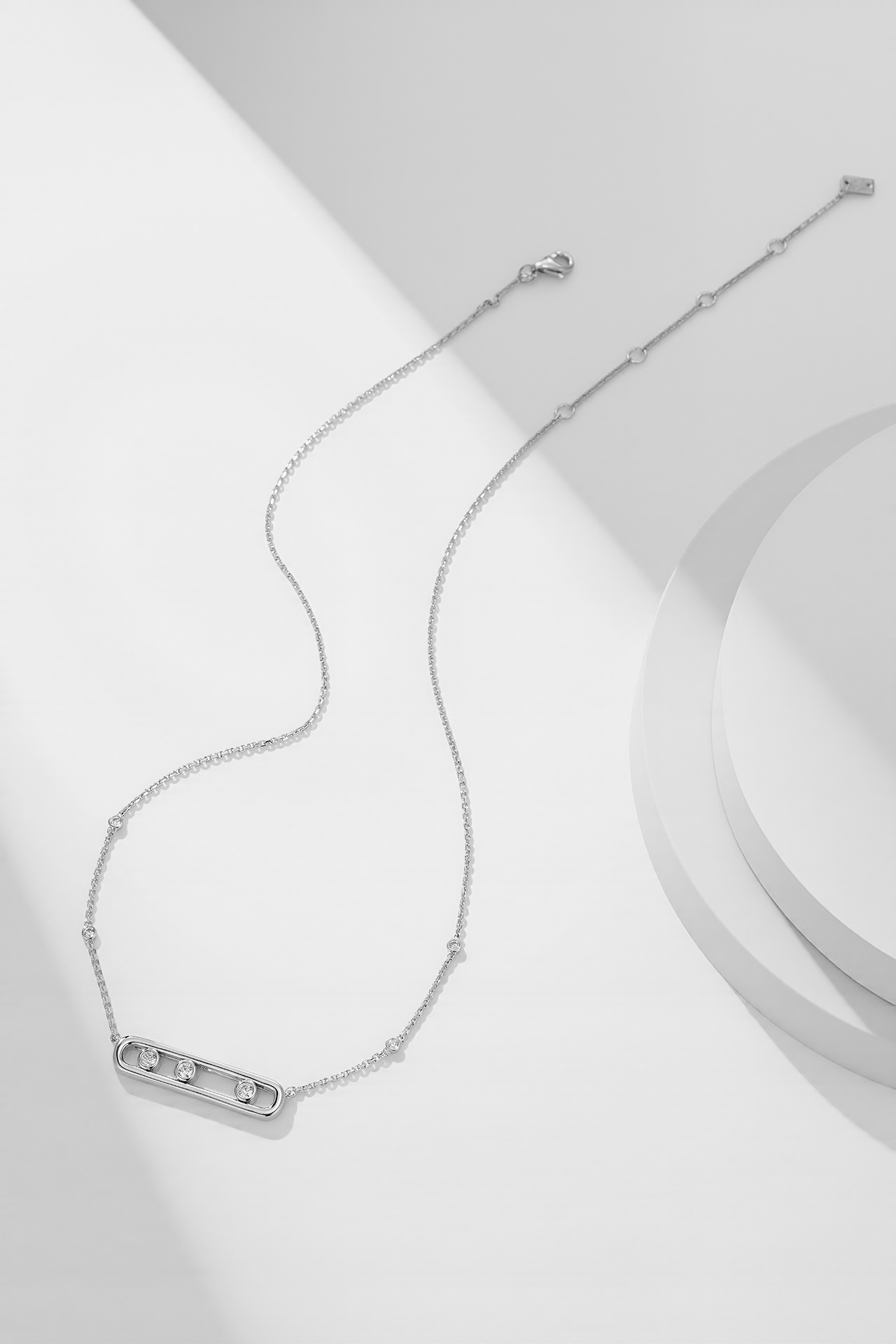 Messika Move Classique necklace 18k white gold diamond 45cm